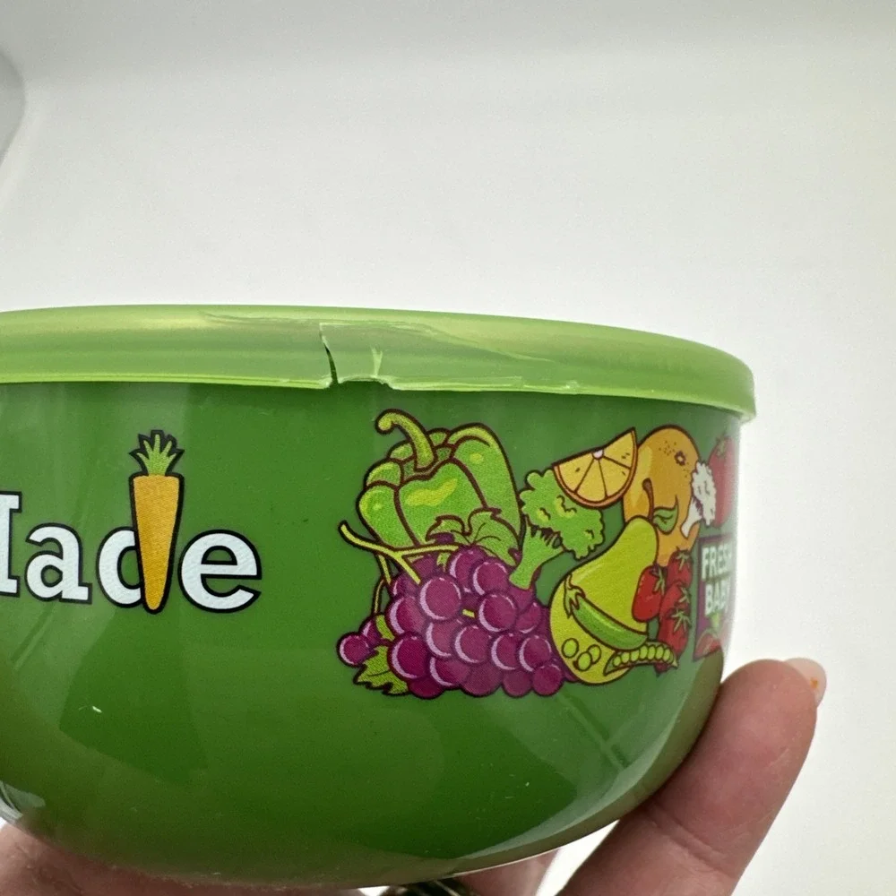 Fresh Baby So Easy Baby Food Bowl with Lid - Green - Stainless Steel - Organic